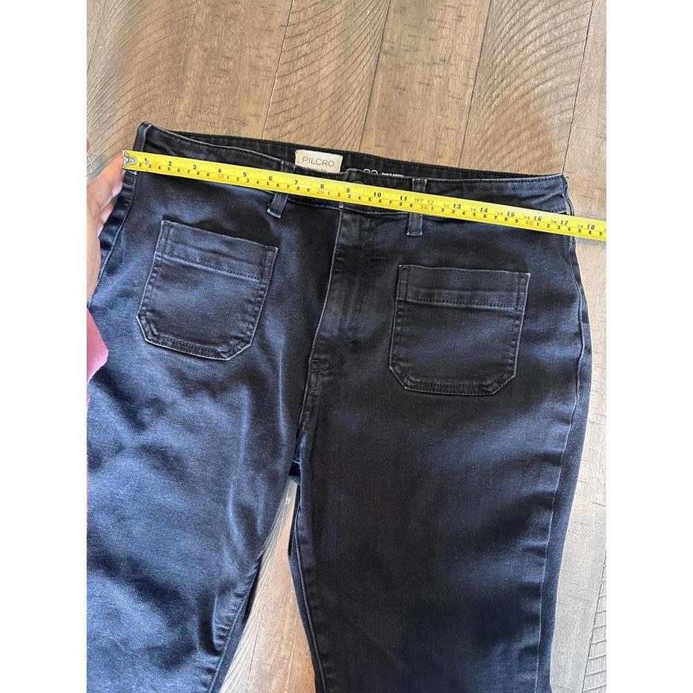 PILCRO Anthropologie The Icon Flare Jeans Mid Rise Black Wash Women’s size 32 - Picture 9 of 15